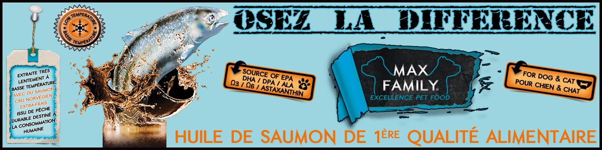 Huile de saumon pour chien et chat. Convient aux chiots et aux chatons. ⚠ SITE RÉSERVÉ AUX PROFESSIONELS ⚠