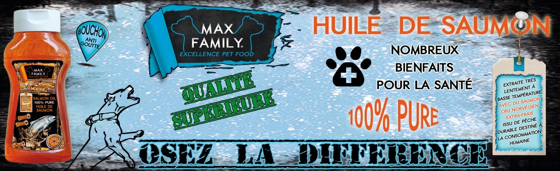 Huile de saumon pour chien chat MAX FAMILY